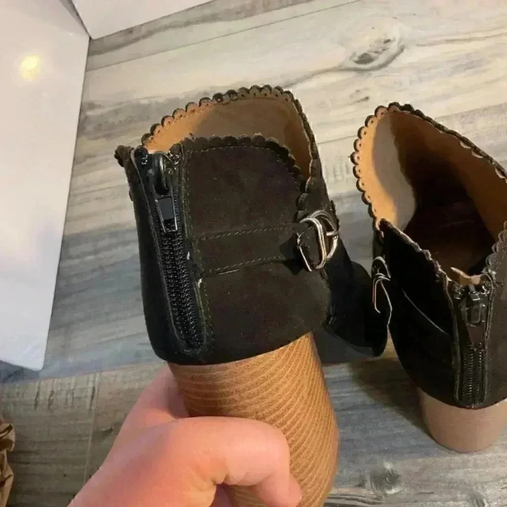 Maurice black peep toe black ankle boots size 8.5
